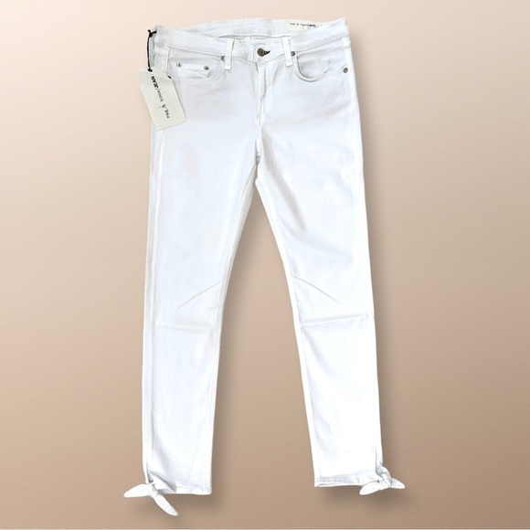 ✂️ SPRING SWEEP SALE MSRP $225 Rag & Bone White Stevie Capri Jeans Size 32 - Picture 6 of 14